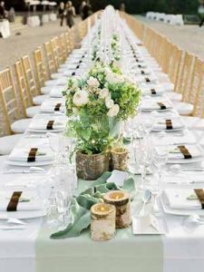 long tables vintage country garden wedding decorations