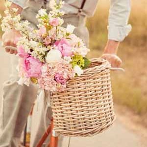 vintage wedding with bike bicycle