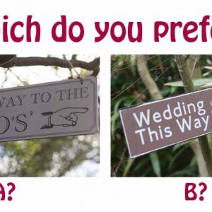 wedding directionsal signs