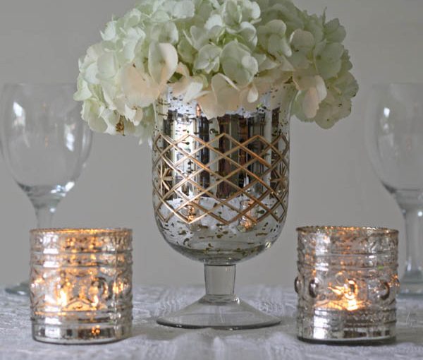 Mercury Silver Footed Vase