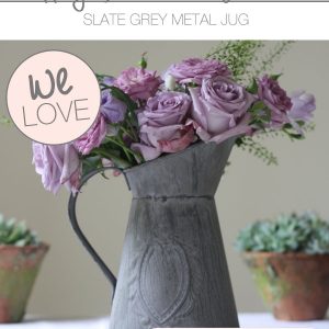 grey jug wedding table decoration