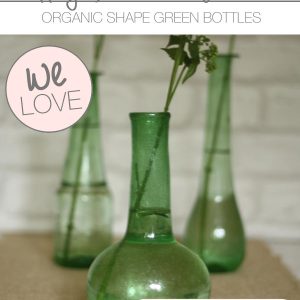 wedding table decoration green bottles organic vases