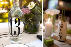 wedding table numbers wine bottle 2