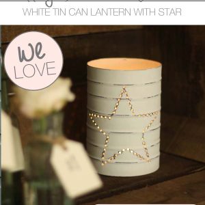 white tin can lanterns wedding decorations
