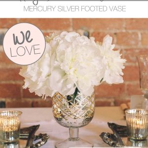 MERCURY SILVER VASES FOOTED VASE WEDDING CENTREPIECEMERCURY SILVER VASES FOOTED VASE WEDDING CENTREPIECE
