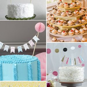 mini bunting wedding cake toppers