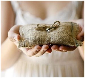 rustic hessian ring cushion hessian wedding ideas