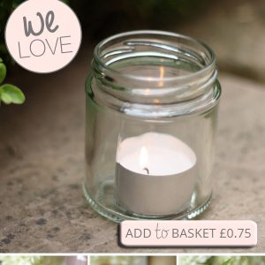 plain glass jam jars with lids for wedding favours tea lights