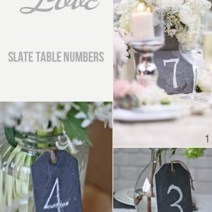 slate wedding table numbers