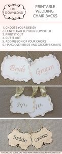free download printable wedding chair backs mr mrs bride groom rustic elegant pretty pastel pink portrait