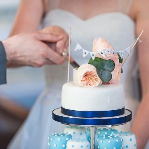 mr and mrs bunting wedding cake topper