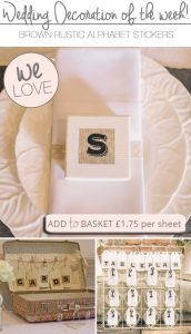 rustic brown alphabet letter stickers for wedding decorations