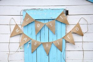 wedding ceremony signs ideas just married bunting