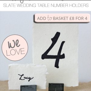 slate wedding table number holders