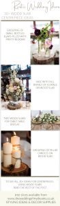 30 ideas for rustic wedding centrepieces tree slabs tree slices