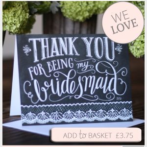 Thank You For Being My Bridesmaid Cards - Blackboard