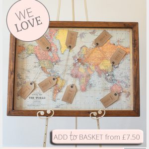 travel themed world map wedding table plan