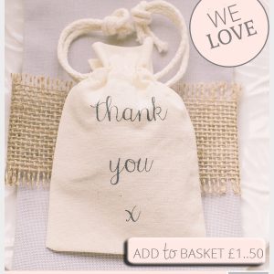 thank you cotton wedding favour bags