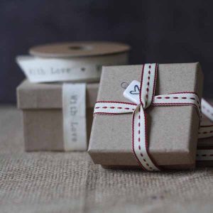brown card wedding favour box