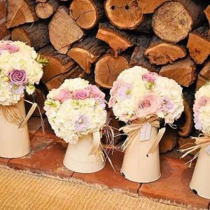 jugs for wedding bouquets when bridesmaids are not holding them