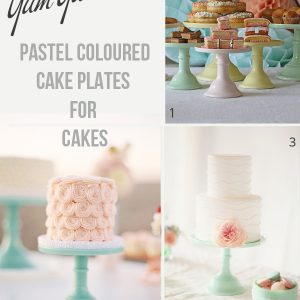 stands coloured cake plates for wedding cakes and dessert tables