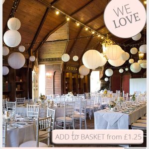 white paper lanterns hanging wedding decorations