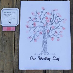 fingerprint tree canvas alternative wedding guest bok
