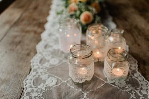 wedding favours lace tea lights holders