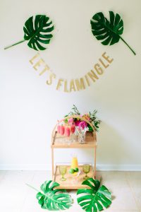 Spring Wedding Drink Station Inspiration Ruffled - photo by Madison Short Photography http://ruffledblog.com/sunny-palm-springs-wedding-inspiration