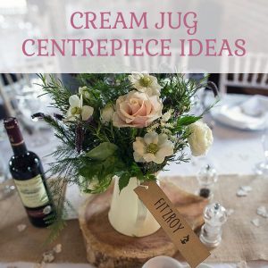 Cream jug wedding cetrepiece ideas