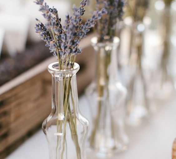 dried lavender wedding centrepieces
