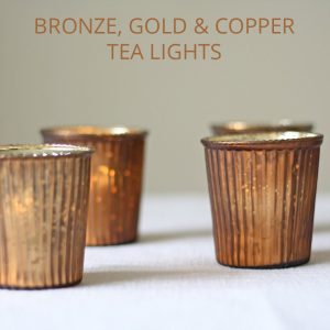 bronze copper gold tea light holders