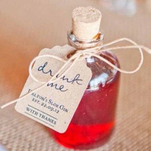 drink me wedding favours for festival weddings