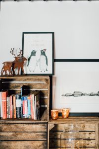 Industrial Living loft apartment Christmas Fireplace (6)