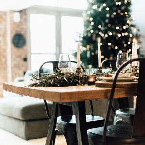Industrial Living loft apartment Dining Table Christmas(52)