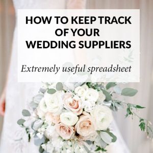 how to keep track of your wedding suppliers spreadsheet