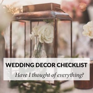wedding decor checklist
