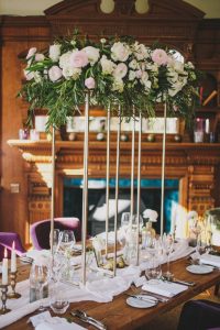 Gold Floral Stands Tall Wedding Centrepieces Elegant