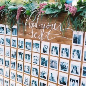 table plans with photos of each guest