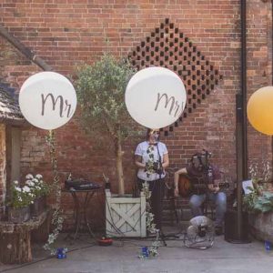 Large Mr Mrs Balloons statement wedding photos