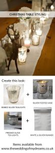 CHRISTMAS TABLE STYLING IDEAS SILVER WHITE