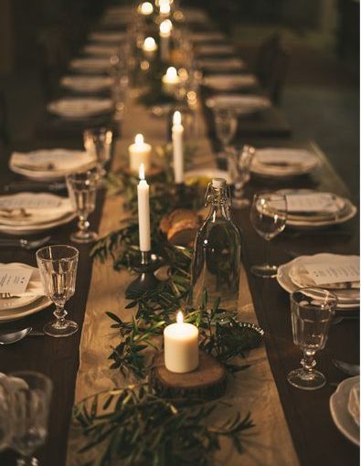 christmas farmhouse brass tablescape