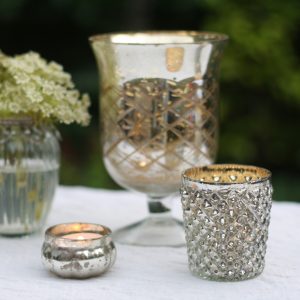 silver tea light holders wedding styling