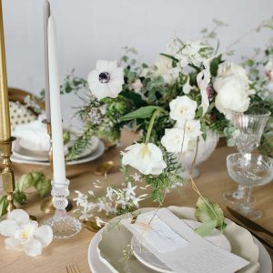 pressed glass and stone soft wedding colour palette pressed glass candlesticks available from The Wedding of my Dreams
