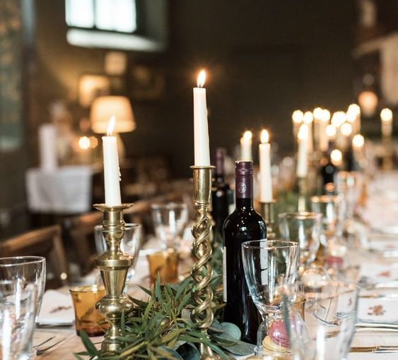 candlesticks wedding styling