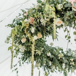 hanging hoops wedding marquee