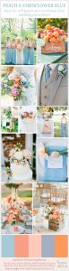 peach and blue wedding decorations and ideas