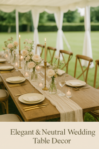 elegant neutral wedding table styling decor uk