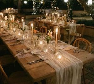 cheesecloth gauze wedding table runners