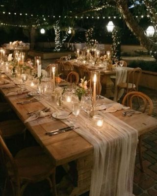 cheesecloth gauze wedding table runners